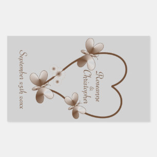 Chocolate Heart And Butterflies Wine Bottle Label