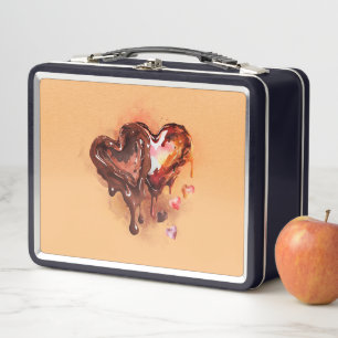 Chocolate Hearts Metal Lunch Box