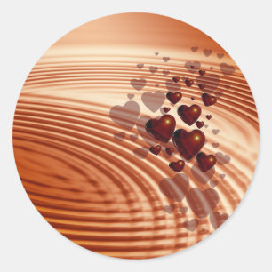 Chocolate Hearts Round Sticker
