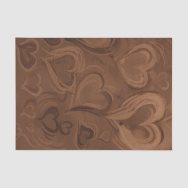 Chocolate Hearts Tissue Paper (Front)