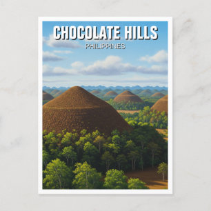 Chocolate Hills Bohol Philippines Travel Postcard