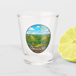 Chocolate Hills Philippines Shot Glass