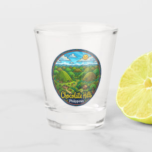 Chocolate Hills Philippines Shot Glass
