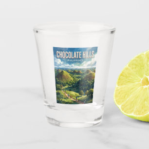 Chocolate Hills Philippines Shot Glass