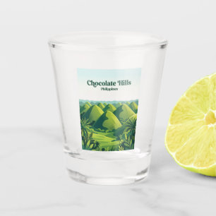 Chocolate Hills Philippines Shot Glass