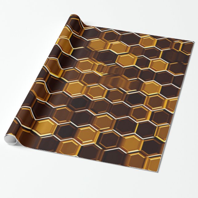 Chocolate Honeycomb Wrapping Paper (Unrolled)
