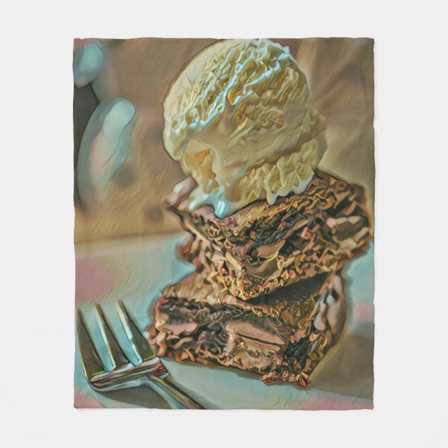 Chocolate ice cream cake fleece blanket (Front)
