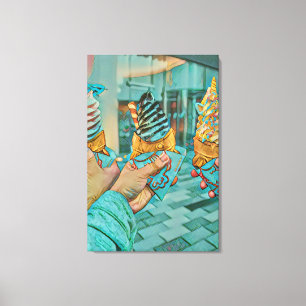 Chocolate ice cream canvas print