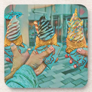 Chocolate ice cream coaster