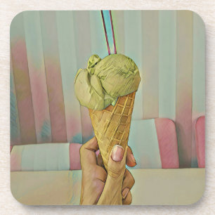 Chocolate ice cream coaster