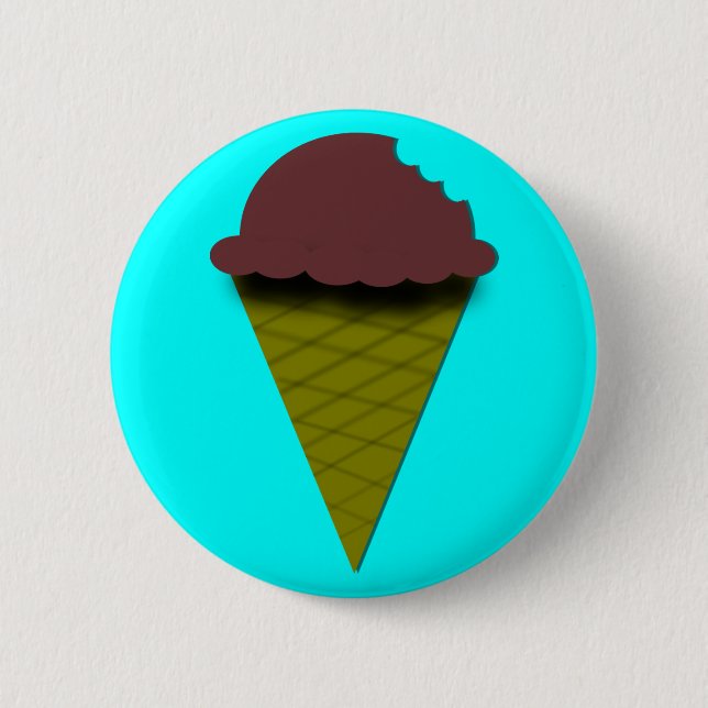 Chocolate Ice Cream Cone 6 Cm Round Badge (Front)