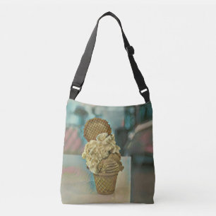 Chocolate ice cream cone crossbody bag