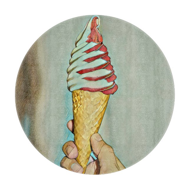 Chocolate ice cream cutting board (Front)