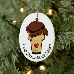 Chocolate Ice Cream Day Ceramic Ornament