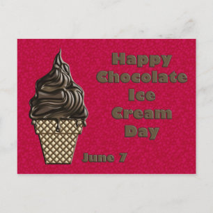 Chocolate Ice Cream Day June 7 Postcard