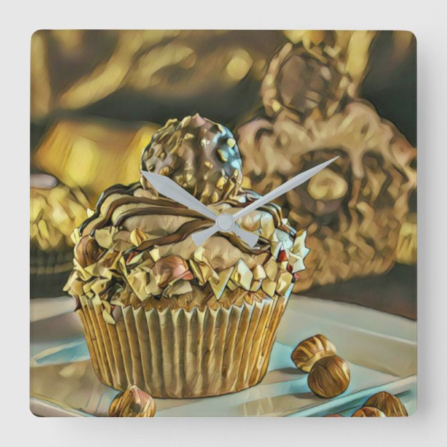 Chocolate ice cream for chocolate lovers square wall clock (Front)