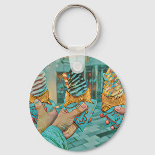 Chocolate ice cream key ring