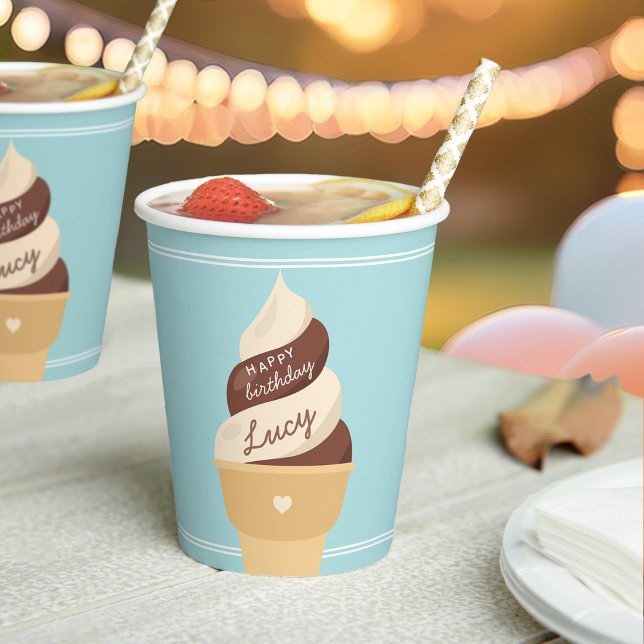 Chocolate Ice Cream Kids Birthday Party Photo Invitation (Creator Uploaded)