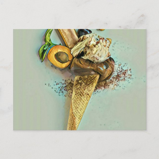 Chocolate ice cream lover gift postcard (Front)