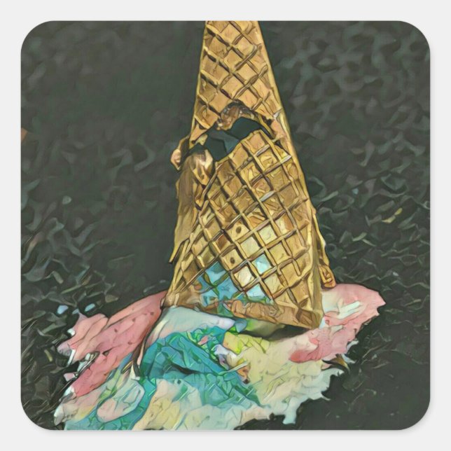 Chocolate ice cream lover gift square sticker (Front)