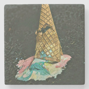 Chocolate ice cream lover gift stone coaster