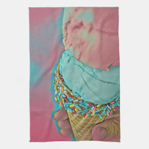 Chocolate ice cream lover gift tea towel