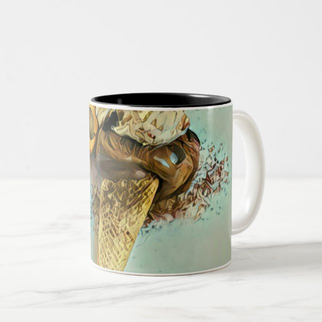 Chocolate ice cream lover gift Two-Tone coffee mug (Front Right)