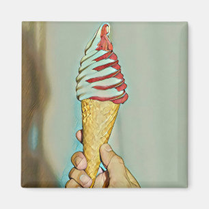 Chocolate ice cream magnet