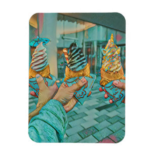 Chocolate ice cream magnet