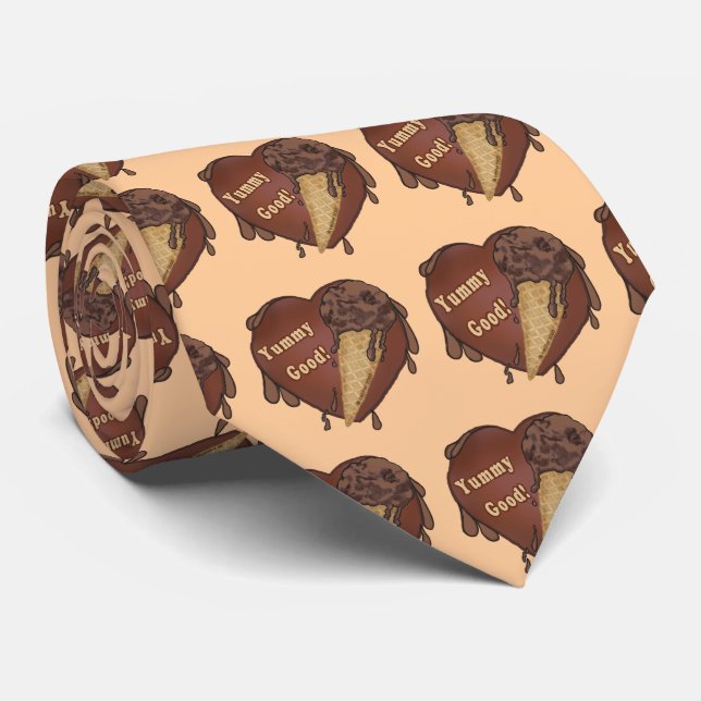 Chocolate Ice Cream pattern tie (Rolled)