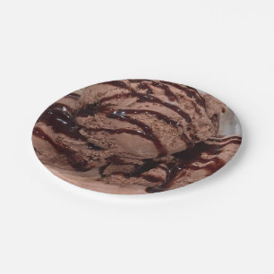 Chocolate Ice Cream Photo Paper Plate