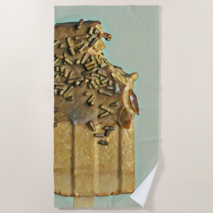 Chocolate ice cream popsicle beach towel