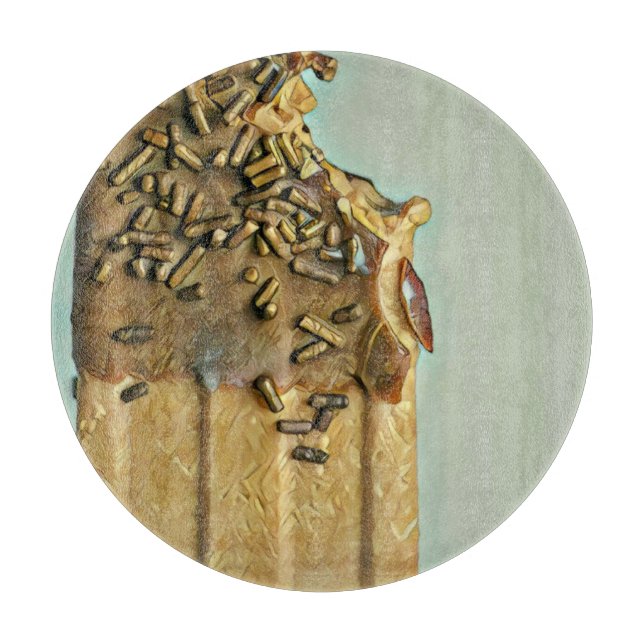 Chocolate ice cream popsicle cutting board (Front)
