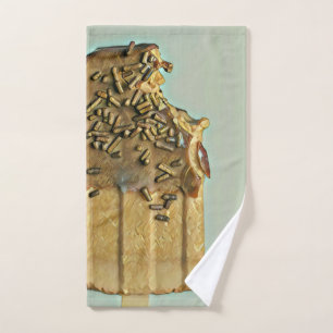 Chocolate ice cream popsicle hand towel
