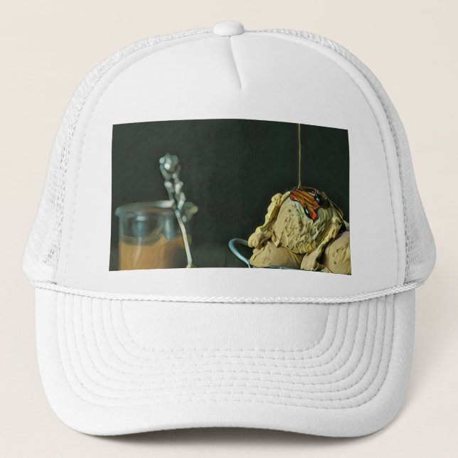Chocolate ice cream scoop trucker hat (Front)