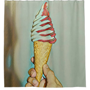 Chocolate ice cream shower curtain