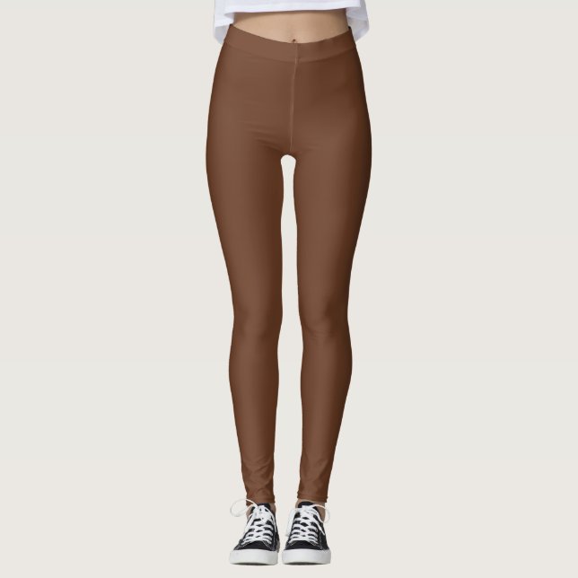 Chocolate Ice Cream Solid Brown Legging (Front)