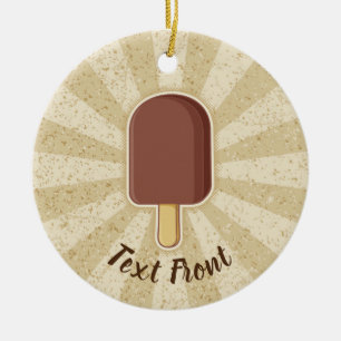 Chocolate Ice Cream Stick Ceramic Ornament
