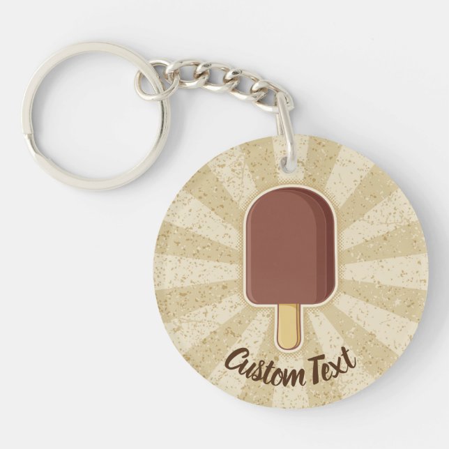 Chocolate Ice Cream Stick Keychain (Front)