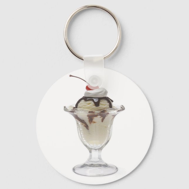 Chocolate Ice Cream Sundae Key Ring (Front)
