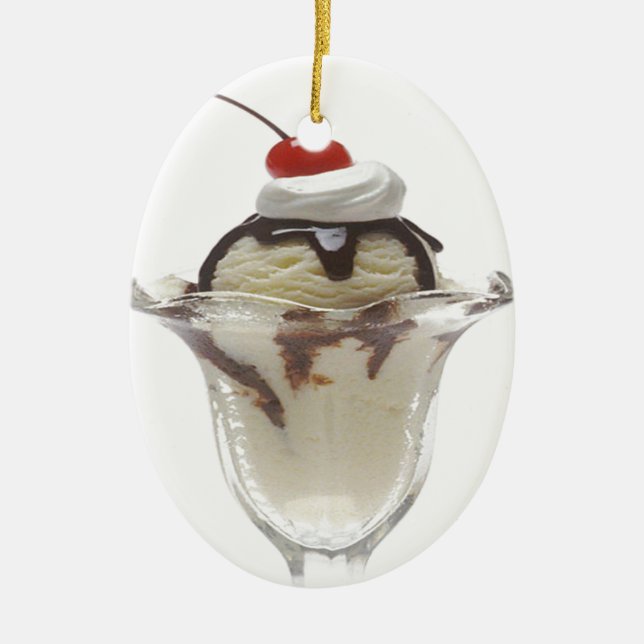 Chocolate Ice Cream Sundae Ornament (Front)