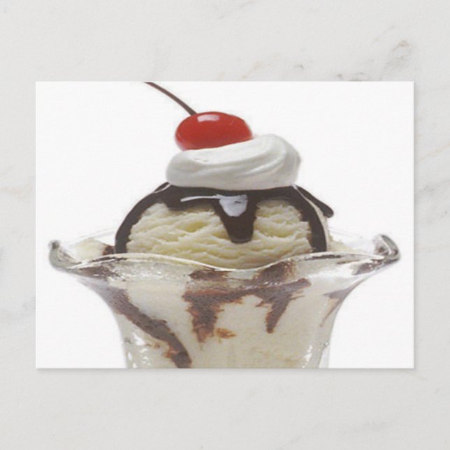 Chocolate Ice Cream Sundae Postcard (Front)