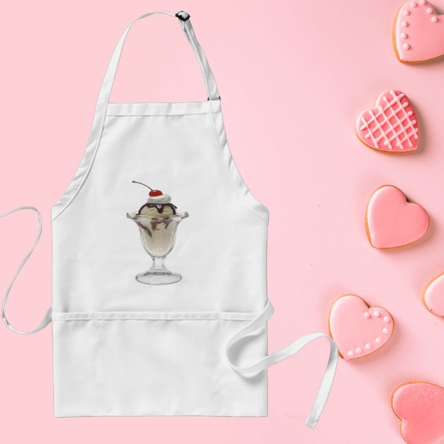 Chocolate Ice Cream Sundae Standard Apron (Chocolate Ice Cream Sundae Adult Apron)