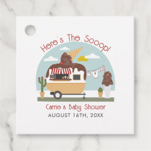 Chocolate Ice Cream Truck Neutral Baby Shower Favour Tags