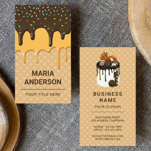 Chocolate Icing Drips Pastry Chef Bakery Business Card