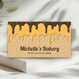 Chocolate Icing Drips Pastry Chef Bakery Business Card