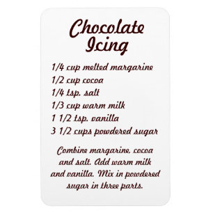 Chocolate Icing Recipe Fridge Magnet