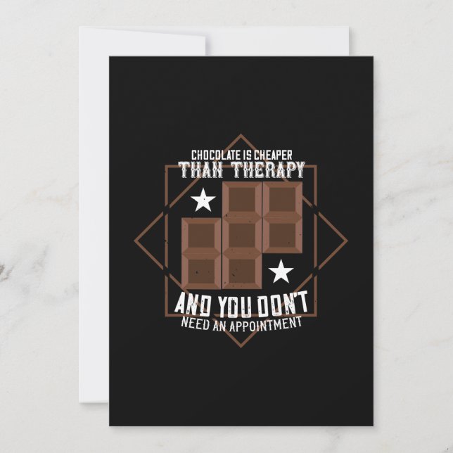 Chocolate Is Cheaper Than Therapy Save The Date (Front)