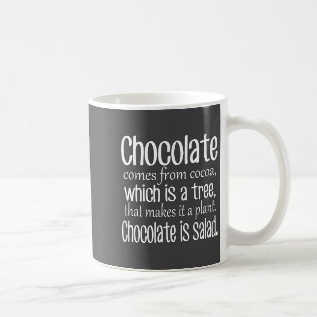 Chocolate Is Salad Funny Diet Quote  Coffee Mug (Right)