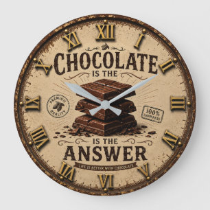 Chocolate Is the Answer Kitchen Decor for Bakers Large Clock
